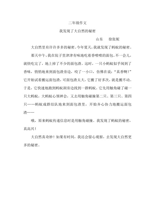 我发现了大自然的秘密山东徐张妮