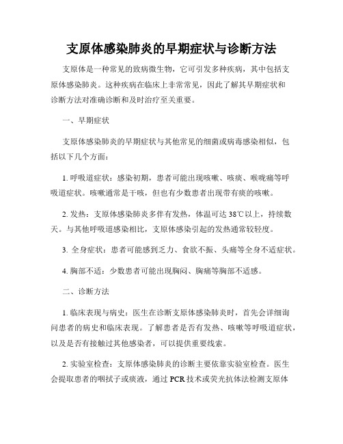 支原体感染肺炎的早期症状与诊断方法