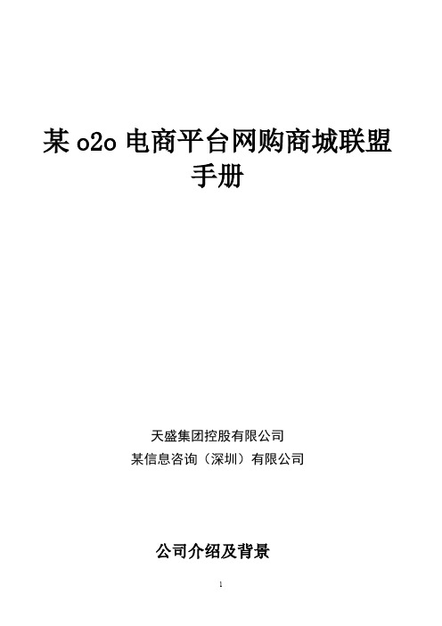 某o2o电商平台招商加盟手册(修改)