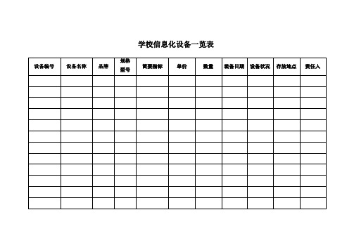 学校信息化设备一览表