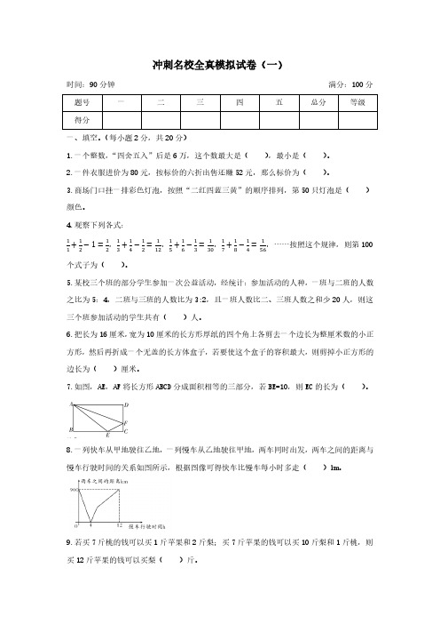 4套小升初冲刺名校数学全真模拟试卷  全国通用 (有答案)