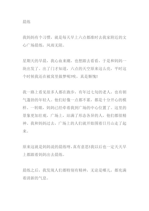 晨练四年级作文