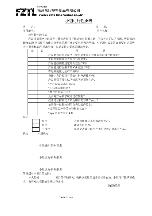 21可行性承诺