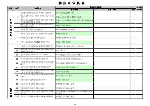 ISO9001供应商审核评分表