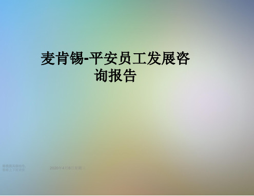 麦肯锡-平安员工发展咨询报告