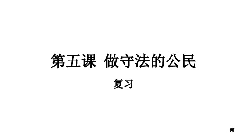 人教版《道德与法治》八年级上册第五课《做守法的公民》复习课件