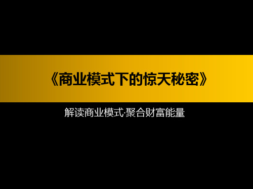 商业模式下的惊天秘密解读商业模式·聚合财富能量