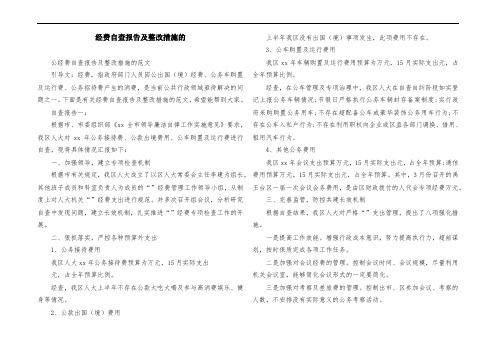 三公经费自查报告及整改措施的