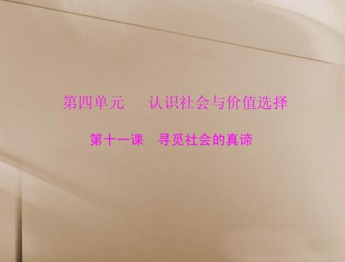 2014年高考政治总复习 思想政治 第四单元 第十一课 寻觅社会的真谛配套课件 新人教版必修4