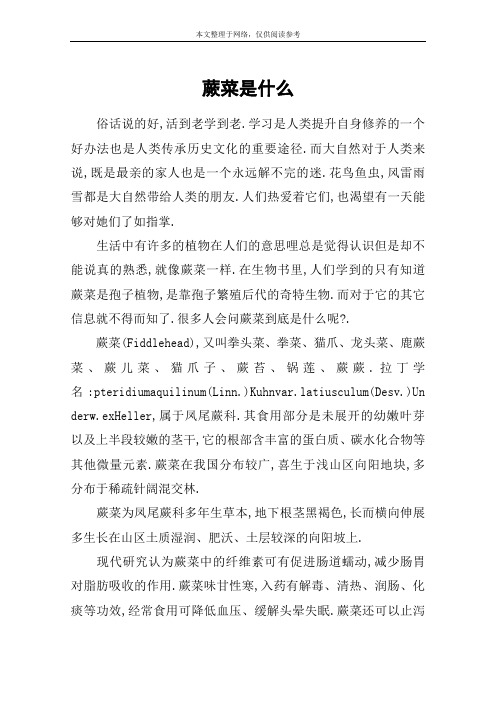 蕨菜是什么