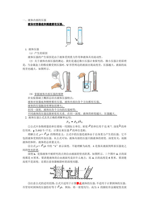 液体内部的压强