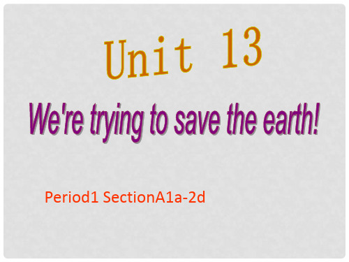 九年级英语全册 Unit 13 We’re trying to save the e