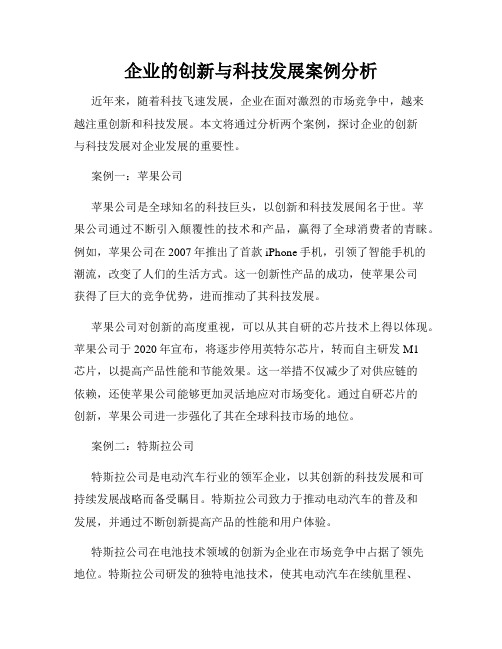 企业的创新与科技发展案例分析