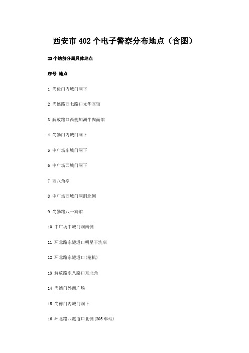 西安市402个电子警察分布地点(含图)