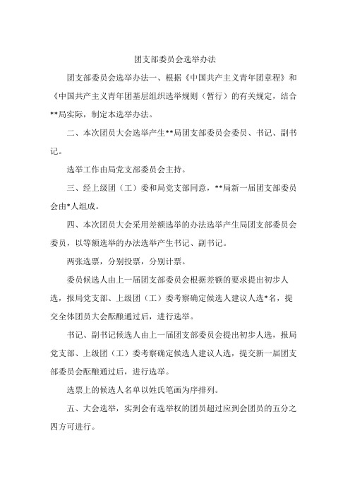 团支部委员会选举办法
