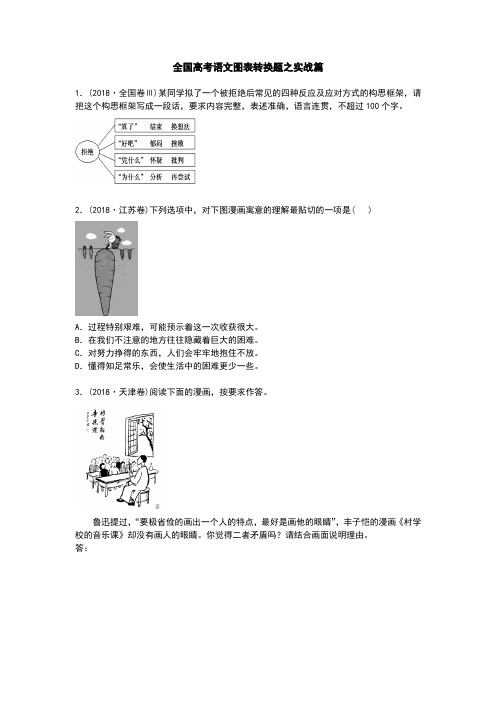 全国高考语文图文转换题之实战篇