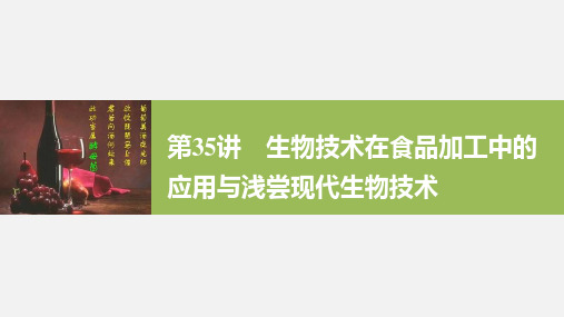 高考生物 一轮复习 生物技术实践 第35讲 生物技术在食品加工中的应用与浅尝现代生物技术 浙科版