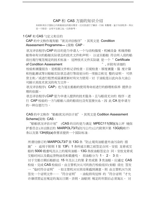 船检知识CAP和CAS的知识介绍上课讲义