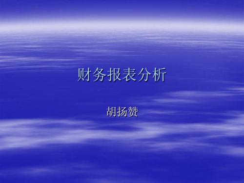 财务报表分析(胡杨赞)