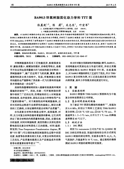 BA9913环氧树脂固化动力学和TTT图