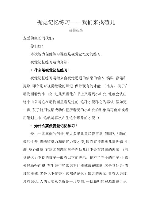 视觉记忆训练