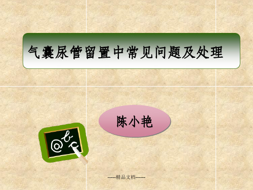 气囊尿管留置中常见问题及处理