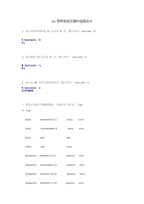 aix硬件检测命令