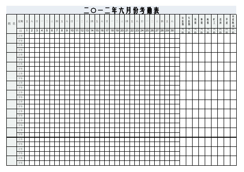 员工考勤表(智能表只需输入时间即可自动更新)