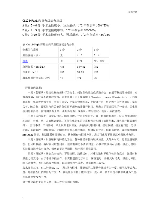肝功能Child分级