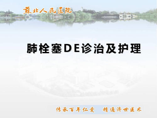 肺栓塞诊治及护理