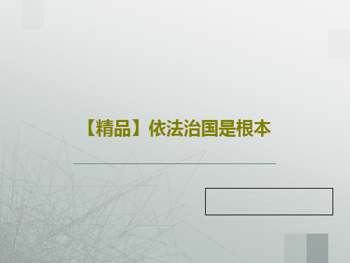 【精品】依法治国是根本17页PPT