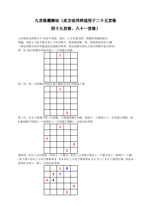 九宫格题解法