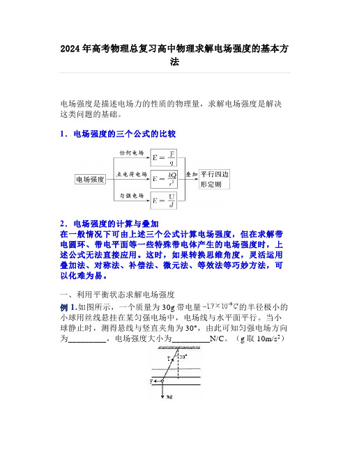 2024年高考物理总复习高中物理求解电场强度的基本方法