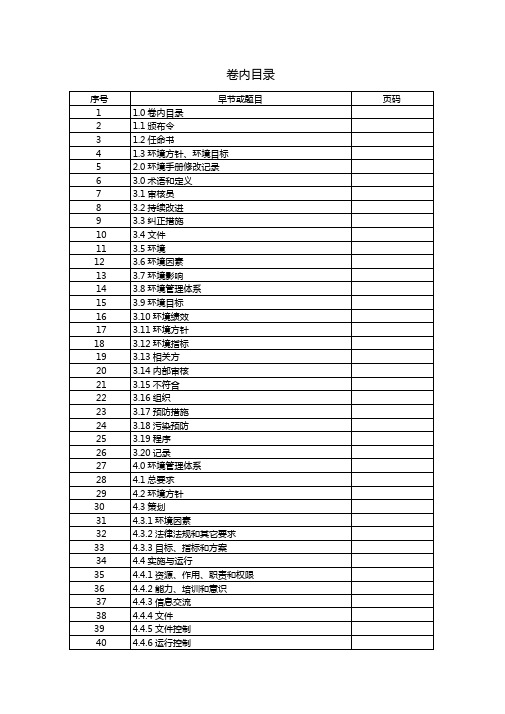 环境管理体系手册范本