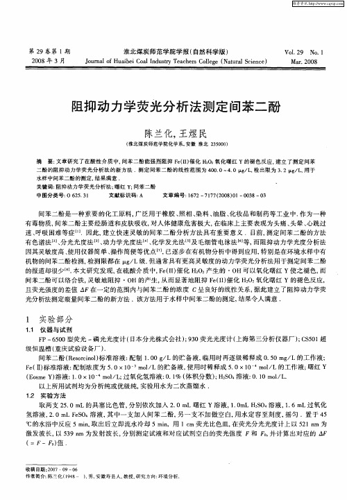阻抑动力学荧光分析法测定间苯二酚