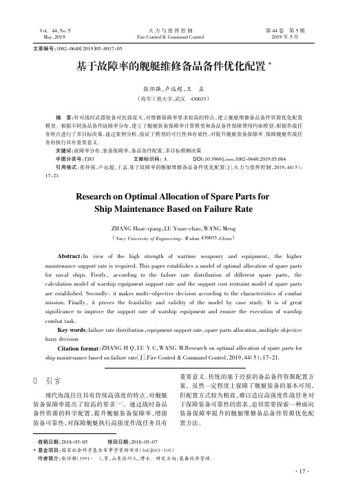 基于故障率的舰艇维修备品备件优化配置