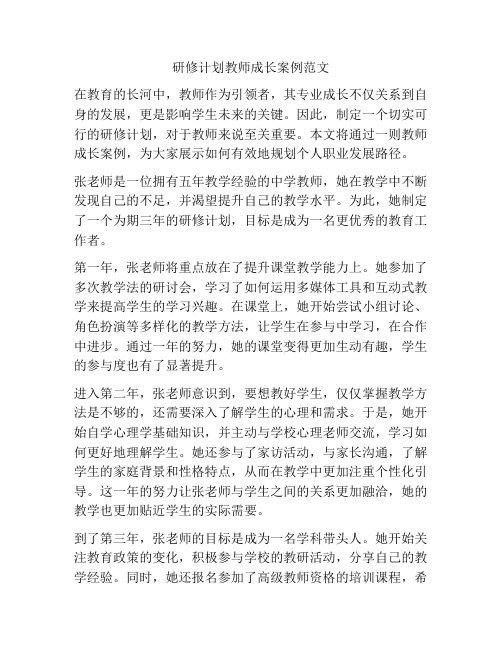 研修计划教师成长案例范文