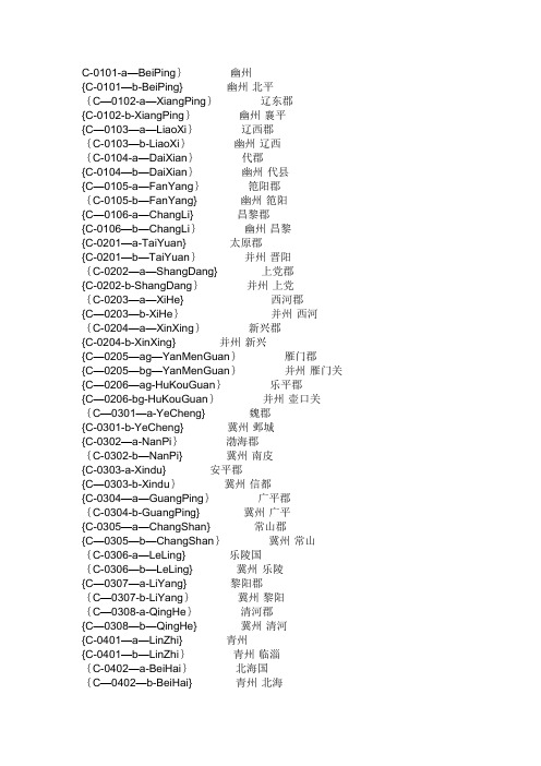 三国全面战争城市代码