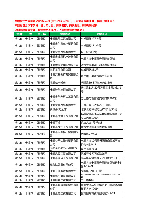 2020新版湖北省十堰市张湾区贸易有限公司工商企业公司商家名录名单黄页联系电话号码地址大全130家