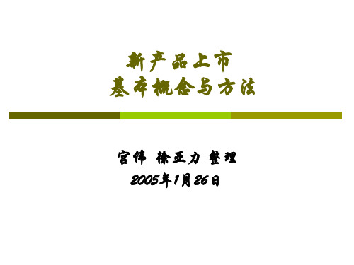 新产品上市基本概念及方法