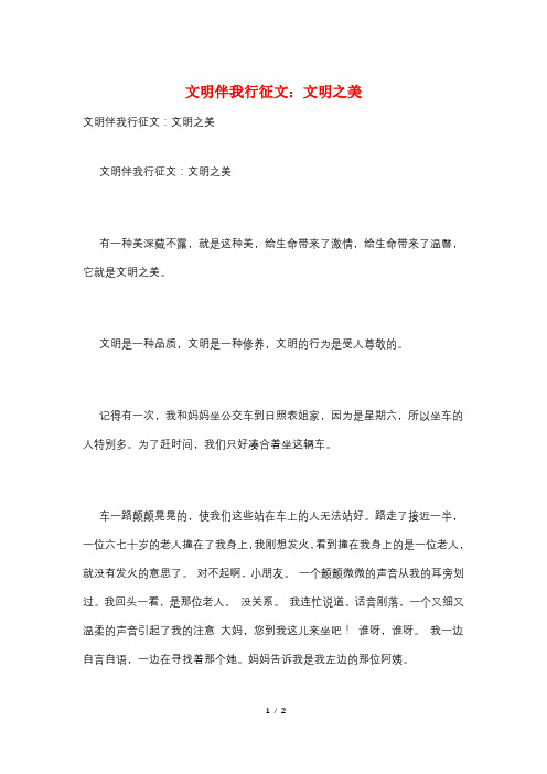 文明伴我行征文：文明之美