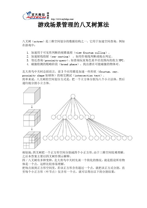游戏场景管理的八叉树算法