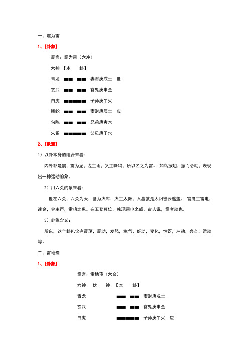 八卦卦象之震宫八卦