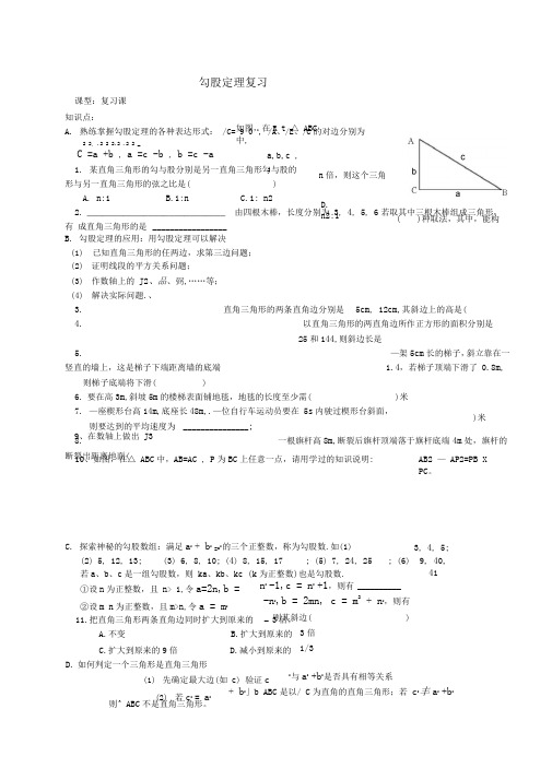 勾股定理复习导学案