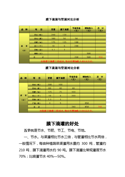 膜下滴灌与管灌对比