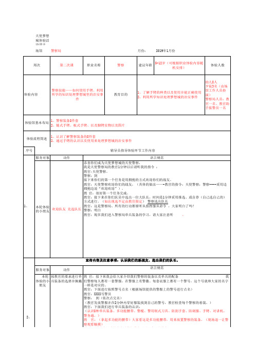 儿童职业体验馆活动设计(警察局第二课时)