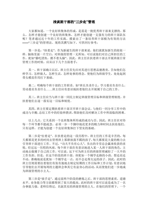 浅谈班干部的“三步走”管理
