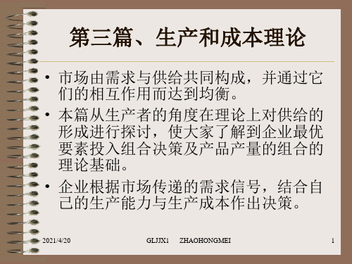 管理经济学第四章生产理论(山西财经大学,赵红梅).ppt课件
