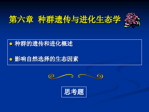 第六章种群遗传与进化ppt课件