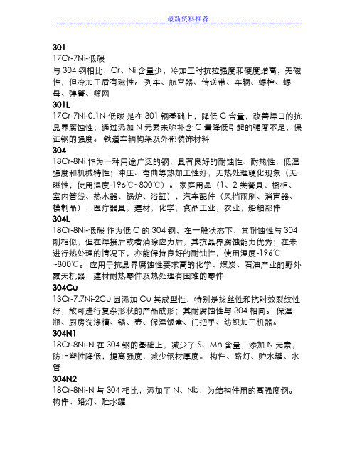 不锈钢材料抗腐蚀性能及耐各种酸碱大全